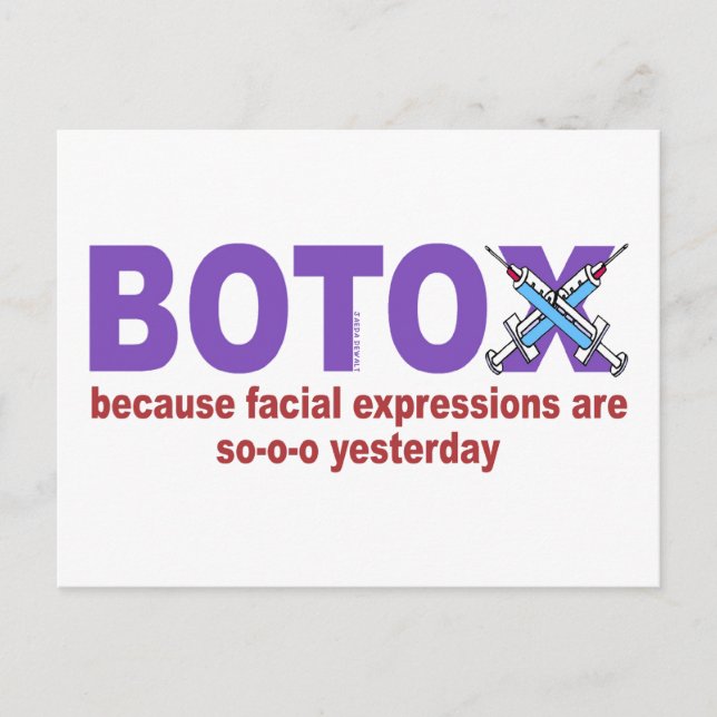 Cartão Postal BOTOX porque expressões faciais são assim ontem (Frente)