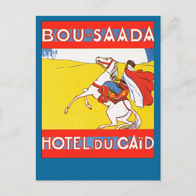 Cartão Postal Bou-Saada Hotel Du Caid (Frente)