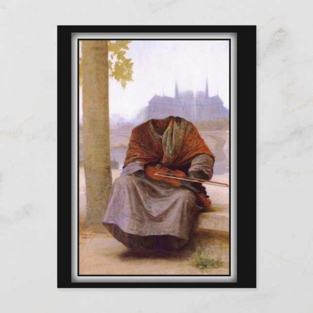 Cartão Postal Bouguereau Boêmio Invisível (Frente)