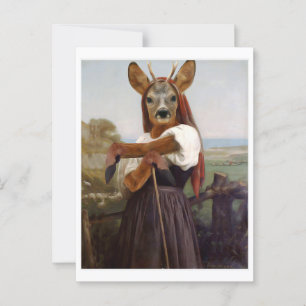 Cartão Postal Bouguereau Deer Shepherdese