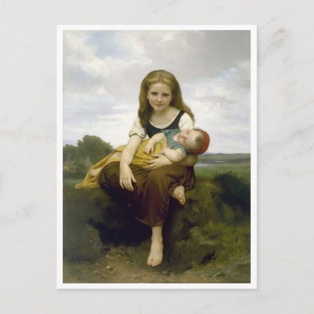 Cartão Postal Bouguereau Elder Sister (Frente)