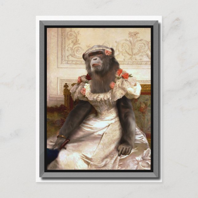 Cartão Postal Bouguereau Gown de Chimp Cambaceres (Frente)