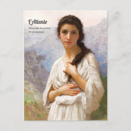 Cartão Postal Bouguereau L'Attente 1901 Linda mulher CC1207