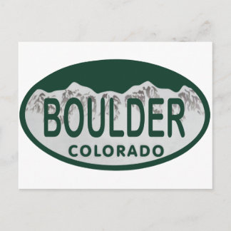 Cartão Postal Boulder license oval