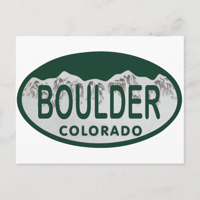 Cartão Postal Boulder license oval (Frente)