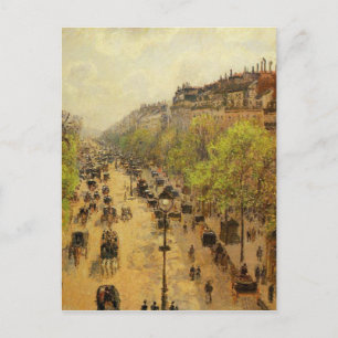 Cartão Postal Boulevard Montmartre Primavera por Camille Pissarr