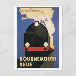 Cartão Postal Bournemouth Belle Poster de viagens Ferroviário do