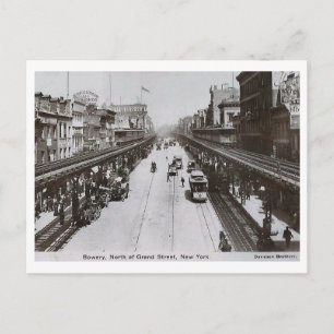 Cartão Postal Bowery, norte de Grand, Nova Iorque 1910 Vintage