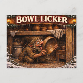 Cartão Postal Bowl Licker Icelandic Yule Lad