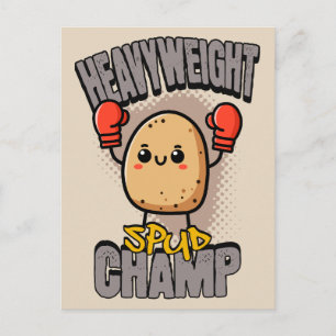 Cartão Postal Boxe de Batata Campeão dos Pesos Pesados Spud