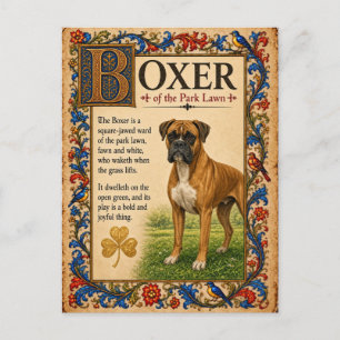 Cartão Postal Boxer, Arte do Bestiário Medieval