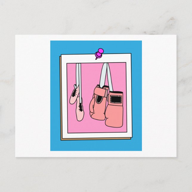 Cartão Postal Boxer-Boxer-Boxer-Boxer Luvas Retro-Boxing (Frente)