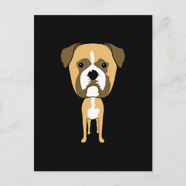 Cartão Postal Boxer Dog. Cabeça superdimensionada. (Frente)
