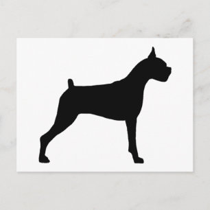 Cartão Postal Boxer Dog Silhouette