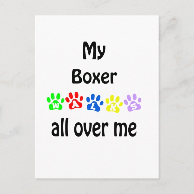 Cartão Postal Boxer Walks Design (Frente)