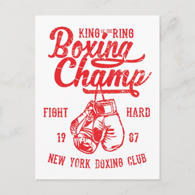 Cartão Postal Boxing Champ New York Boxing Club Fight Duro (Frente)