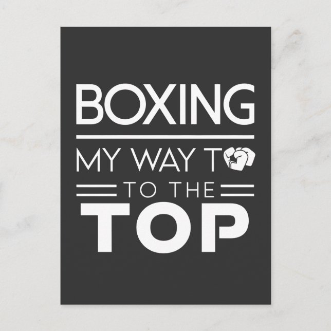 Cartão Postal Boxing Motivation Quote Bold Minimal Typography (Frente)
