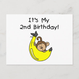 Cartão Postal Boy Monkey no segundo aniversário da Banana