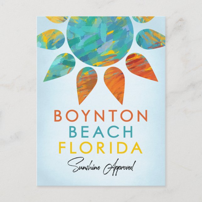 Cartão Postal Boynton Beach Florida Sunshine Viagem (Frente)