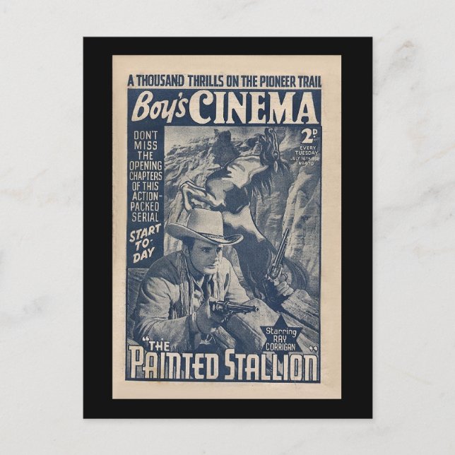 Cartão Postal Boys Cinema 1938 - The Painted Stallion (Frente)