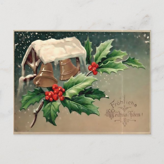 Cartão Postal Boys Cutting the Christmas Tree in Snowy Forest (Frente)