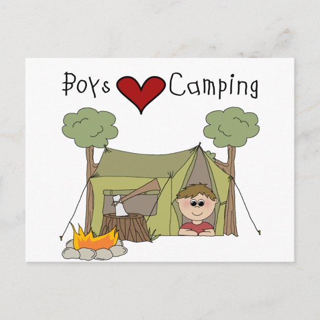 Cartão Postal Boys Love Camping (Frente)