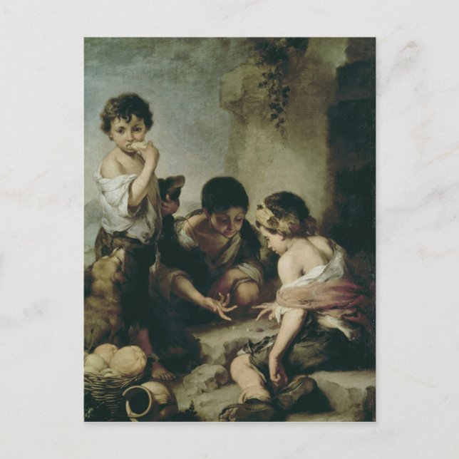 Cartão Postal Boys Playing Dice, c.1670-75 (Frente)