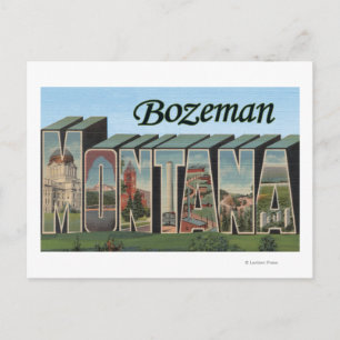 Cartão Postal Bozeman, Montana - Cenas com Letras Grandes
