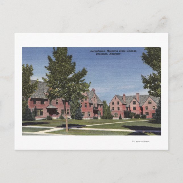 Cartão Postal Bozeman, Montana - Dormitórios no Estado de Montan (Frente)
