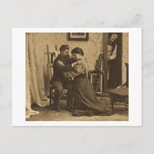 Cartão Postal Braços Ombros Antigos em Escala de Cinza Estereovi (Frente)