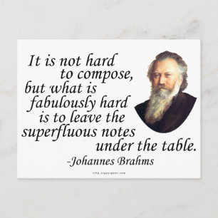 Cartão Postal Brahms na composição