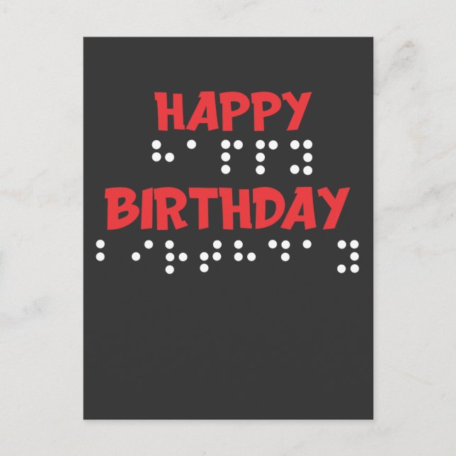 Cartão Postal Braille Dots - Happy Birthday t-shirt Blind (Frente)