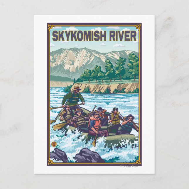 Cartão Postal Branca de Água - Rio Skykomish, Washington (Frente)