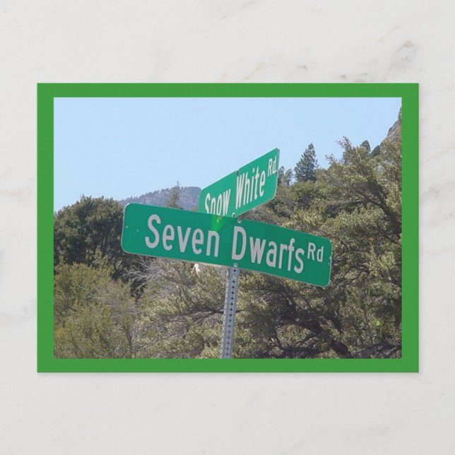 Cartão Postal Branca de Neve e Sete Anãs (Frente)