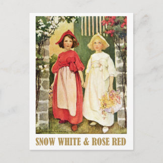Cartão Postal Branca de Neve e Vermelho Rosa
