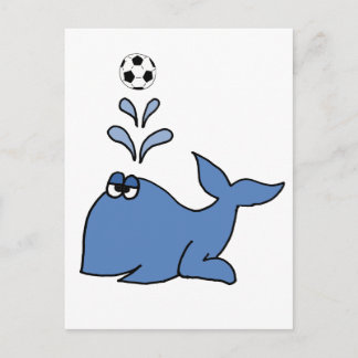 Cartão Postal Branca Engraçada Jogando Futebol Cartoon