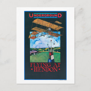 Cartão Postal Branco E Plano Sobre Poster de Aeródromo