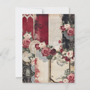 Cartão postal branco gótico romântico