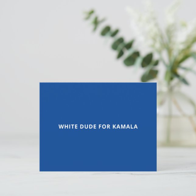 Cartão Postal Branco para Kamala, engraçado texto simples azul (Em pé/Frente)