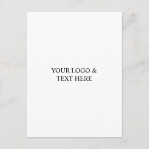 Cartão Postal Branco Personalizado – Seu Logotipo e Texto Aqui