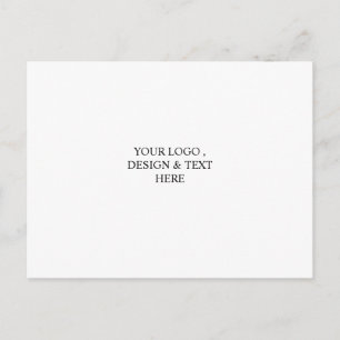 Cartão Postal Branco Personalizado – Seu Logotipo & Texto Aqui