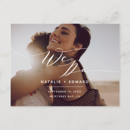 Cartão Postal Brancos fazemos roteiro elegante foto de casamento