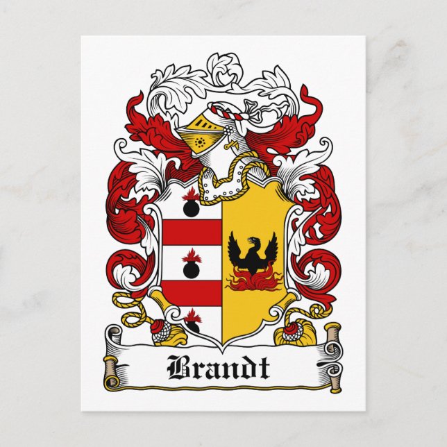 Cartão Postal Brandt Family Crest (Frente)