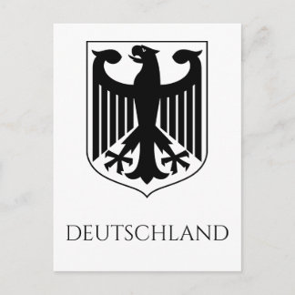 Cartão Postal Brasão de Armas Alemão Deutschland Preto e Branco