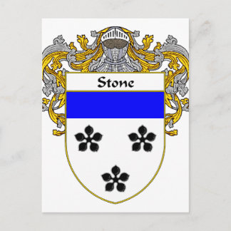 Cartão Postal Brasão de Armas/Crista de Família Stone (Com Manto