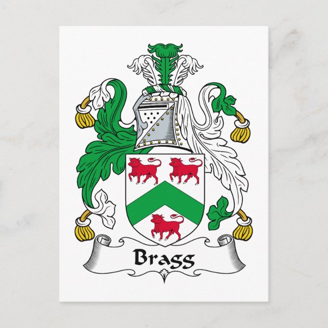 Cartão Postal Brasão de Armas da Família Bragg (Frente)