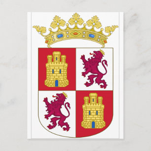 Cartão Postal Brasão de armas de Castela e Leão (Espanha)
