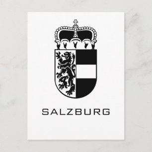 Cartão Postal Brasão de Armas de Salzburgo Arte Monocromática Re