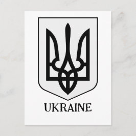Cartão Postal Brasão de Armas do Estado da Ucrânia Arte Minimali