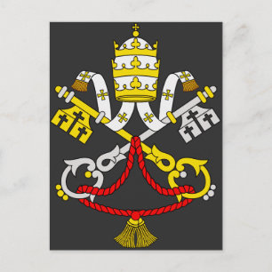 Cartão Postal Brasão de Armas do Vaticano Emblema de Arte Fina P